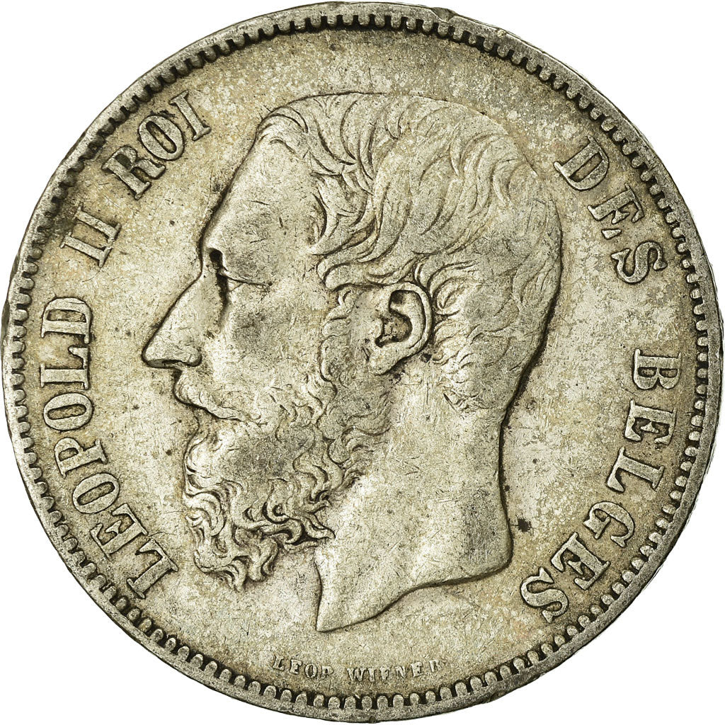 Coin, Belgium, Leopold II, 5 Francs, 5 Frank, 1873, EF(40-45), Silver, KM:24