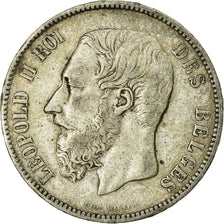 Coin, Belgium, Leopold II, 5 Francs, 5 Frank, 1873, EF(40-45), Silver, KM:24