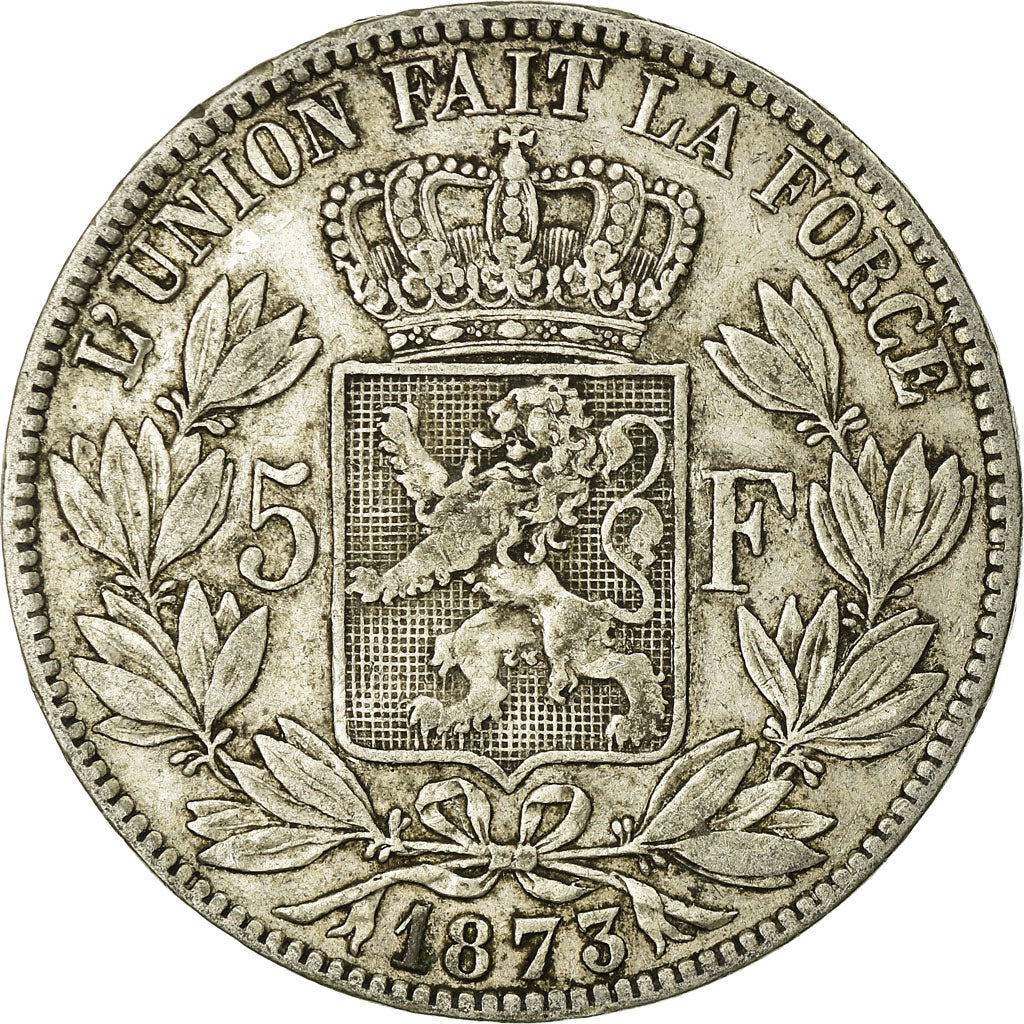 Coin, Belgium, Leopold II, 5 Francs, 5 Frank, 1873, EF(40-45), Silver, KM:24