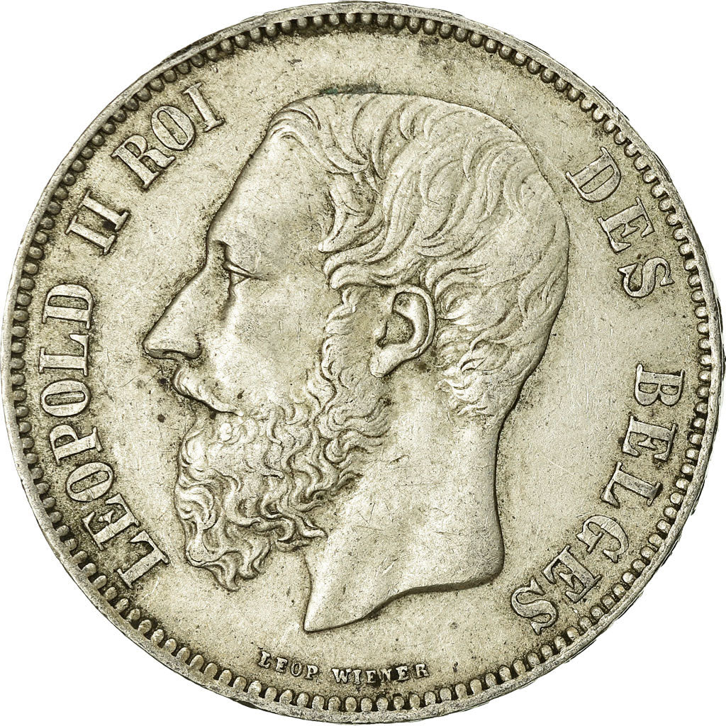Coin, Belgium, Leopold II, 5 Francs, 5 Frank, 1873, EF(40-45), Silver, KM:24