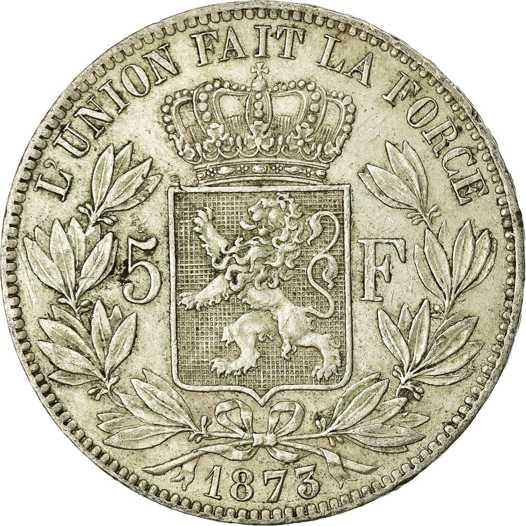 Coin, Belgium, Leopold II, 5 Francs, 5 Frank, 1873, EF(40-45), Silver, KM:24