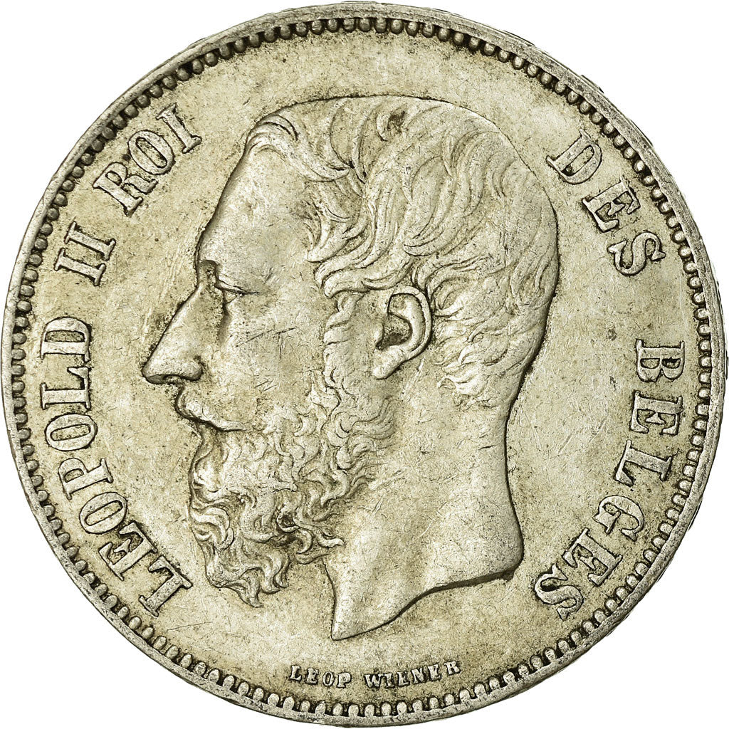 Coin, Belgium, Leopold II, 5 Francs, 5 Frank, 1873, EF(40-45), Silver, KM:24