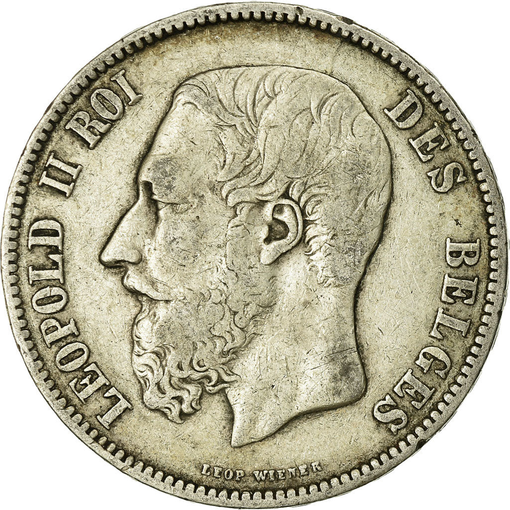 Coin, Belgium, Leopold II, 5 Francs, 5 Frank, 1873, EF(40-45), Silver, KM:24