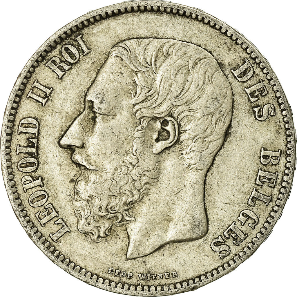 Coin, Belgium, Leopold II, 5 Francs, 5 Frank, 1873, EF(40-45), Silver, KM:24