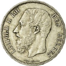 Coin, Belgium, Leopold II, 5 Francs, 5 Frank, 1873, EF(40-45), Silver, KM:24
