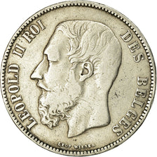 Moneta, Belgio, Leopold II, 5 Francs, 5 Frank, 1873, MB, Argento, KM:24