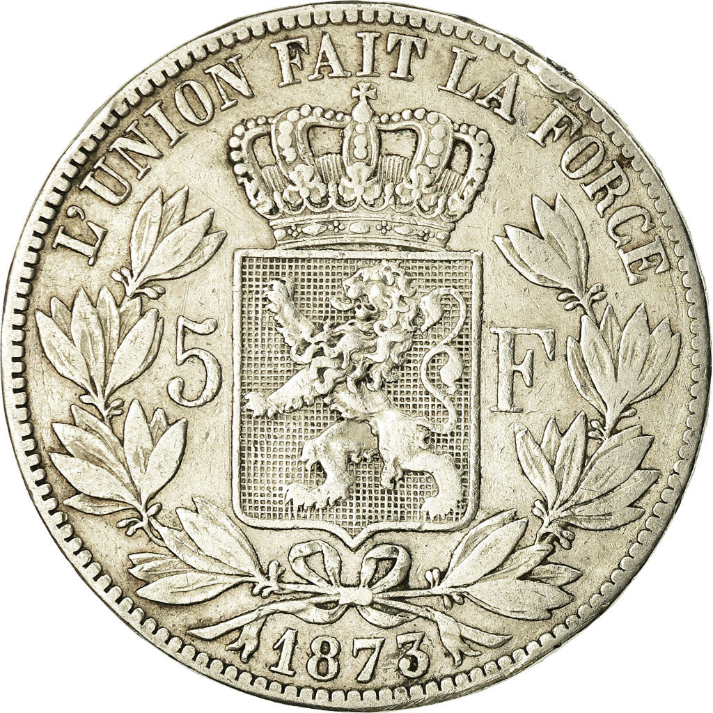 Moneta, Belgio, Leopold II, 5 Francs, 5 Frank, 1873, MB, Argento, KM:24