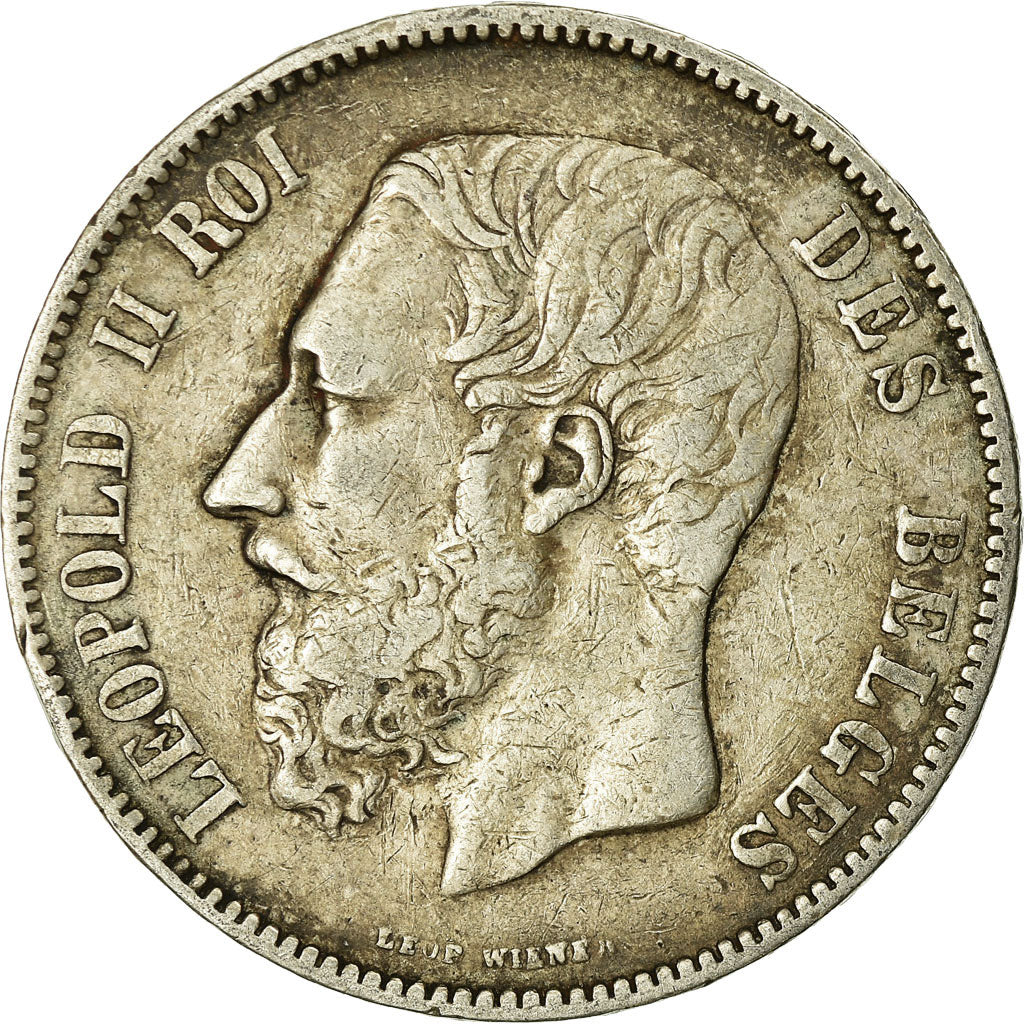 Coin, Belgium, Leopold II, 5 Francs, 5 Frank, 1873, VF(20-25), Silver, KM:24