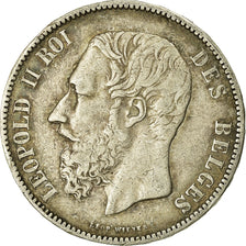Coin, Belgium, Leopold II, 5 Francs, 5 Frank, 1873, VF(20-25), Silver, KM:24