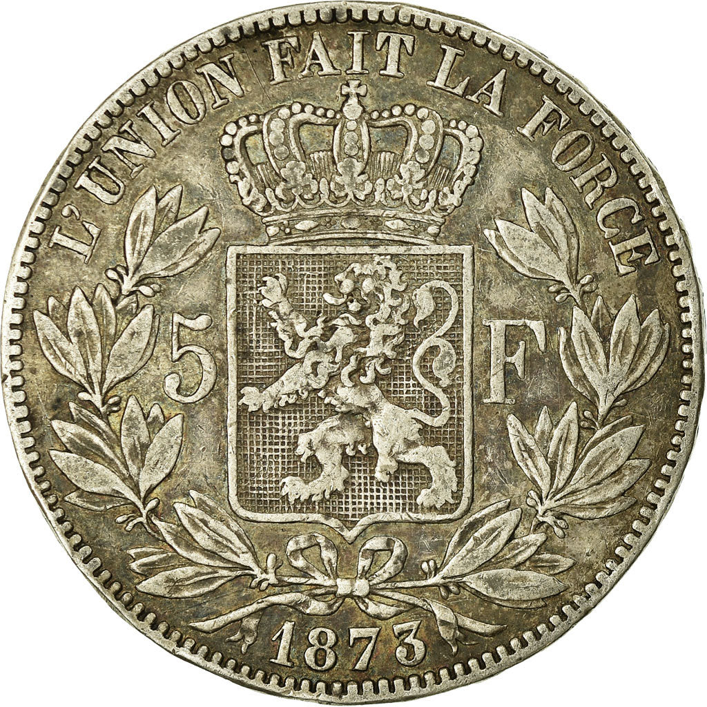 Coin, Belgium, Leopold II, 5 Francs, 5 Frank, 1873, VF(20-25), Silver, KM:24