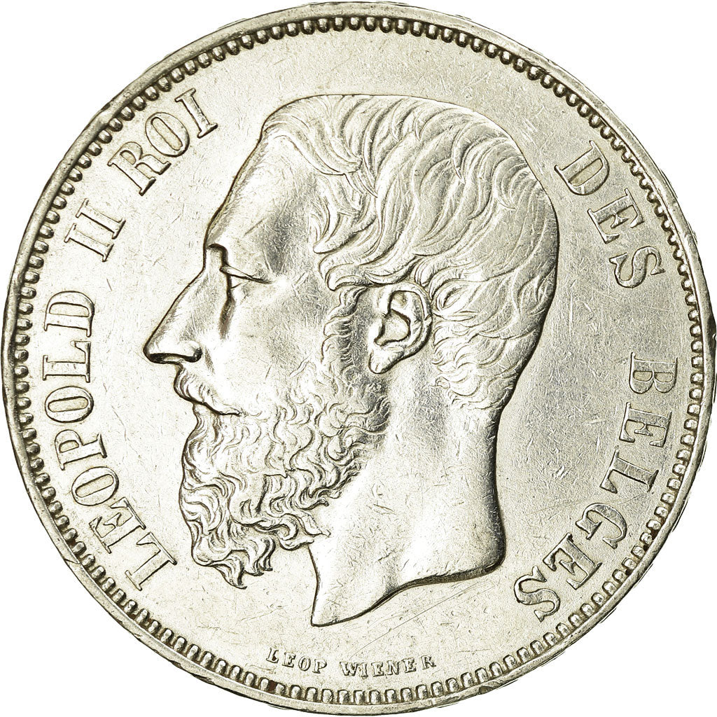 Coin, Belgium, Leopold II, 5 Francs, 5 Frank, 1867, EF(40-45), Silver, KM:24