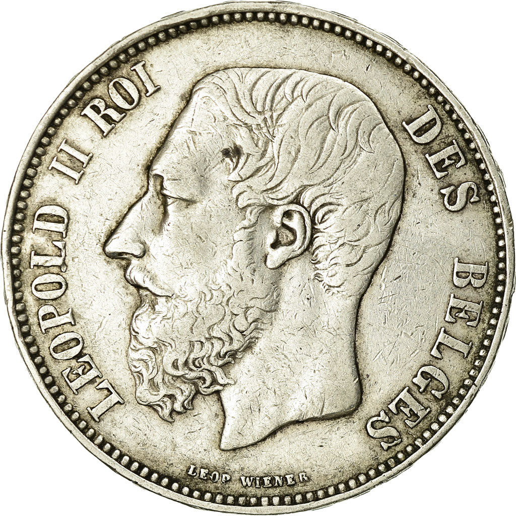 Coin, Belgium, Leopold II, 5 Francs, 5 Frank, 1867, EF(40-45), Silver, KM:24