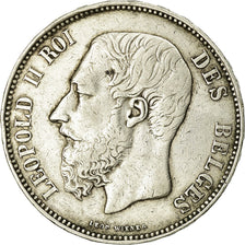 Coin, Belgium, Leopold II, 5 Francs, 5 Frank, 1867, EF(40-45), Silver, KM:24