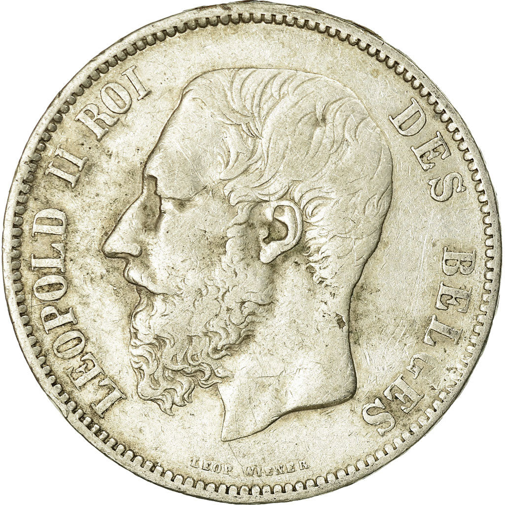 Coin, Belgium, Leopold II, 5 Francs, 5 Frank, 1867, EF(40-45), Silver, KM:24