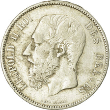 Coin, Belgium, Leopold II, 5 Francs, 5 Frank, 1867, EF(40-45), Silver, KM:24