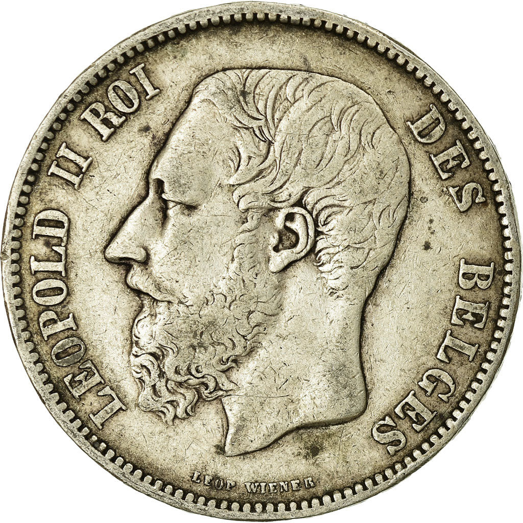 Coin, Belgium, Leopold II, 5 Francs, 5 Frank, 1867, EF(40-45), Silver, KM:24