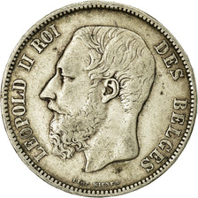 Coin, Belgium, Leopold II, 5 Francs, 5 Frank, 1867, EF(40-45), Silver, KM:24