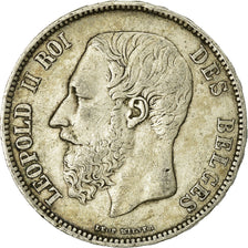 Coin, Belgium, Leopold II, 5 Francs, 5 Frank, 1867, EF(40-45), Silver, KM:24