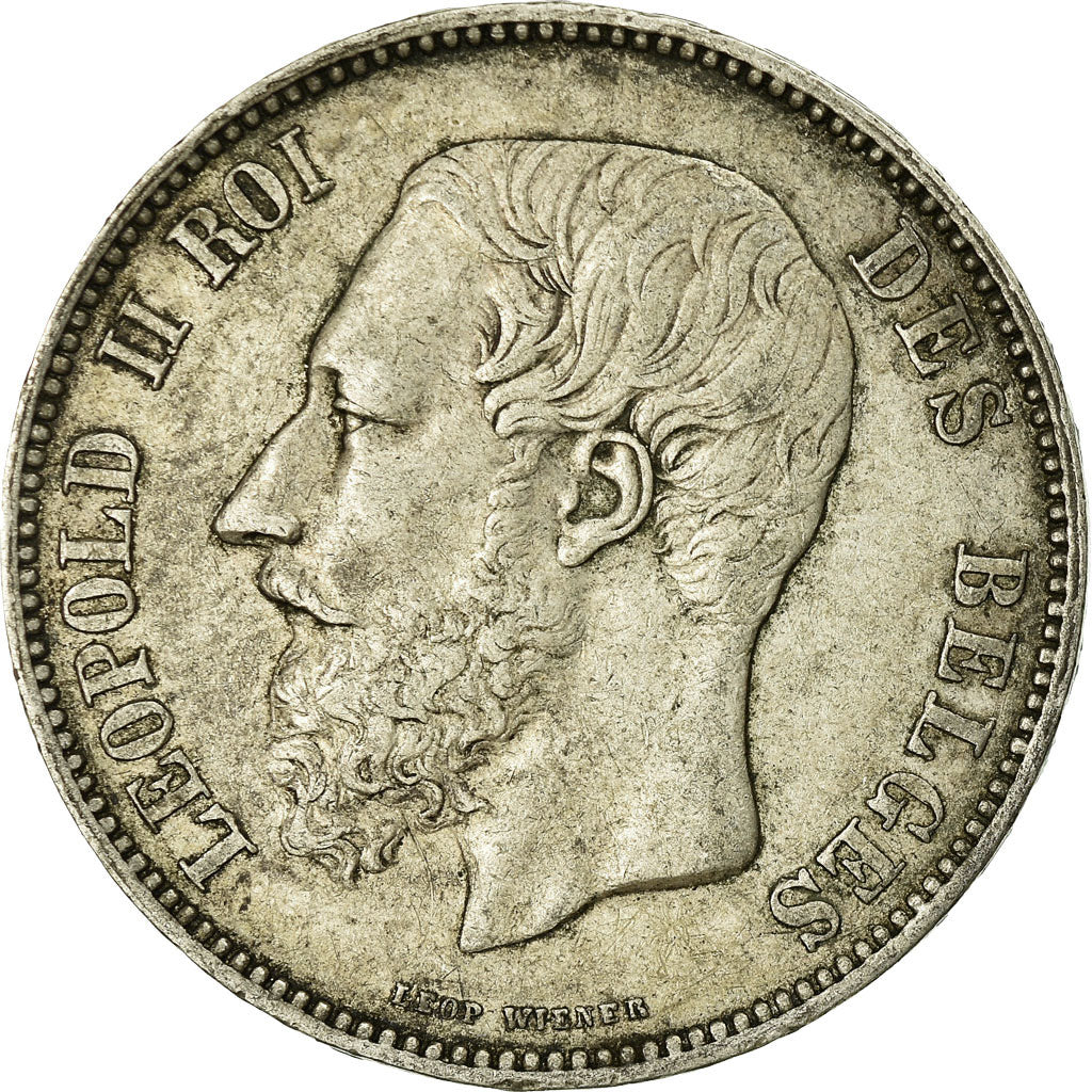 Coin, Belgium, Leopold II, 5 Francs, 5 Frank, 1867, EF(40-45), Silver, KM:24
