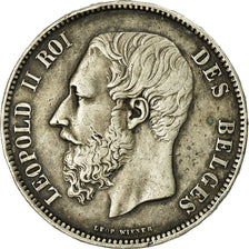 Coin, Belgium, Leopold II, 5 Francs, 5 Frank, 1867, EF(40-45), Silver, KM:24