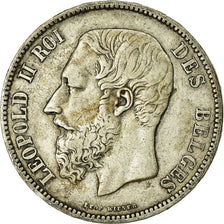 Coin, Belgium, Leopold II, 5 Francs, 5 Frank, 1867, VF(30-35), Silver, KM:24