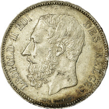 Coin, Belgium, Leopold II, 5 Francs, 5 Frank, 1867, VF(30-35), Silver, KM:24