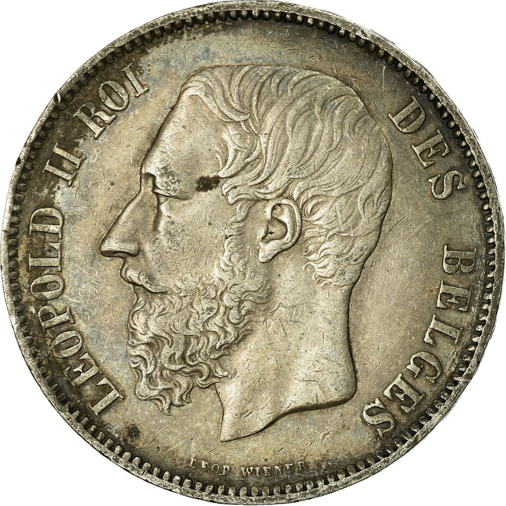 Coin, Belgium, Leopold II, 5 Francs, 5 Frank, 1867, VF(30-35), Silver, KM:24