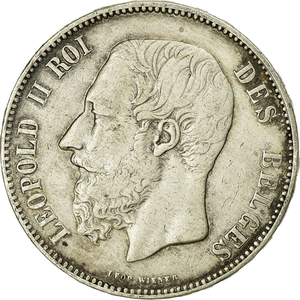 Coin, Belgium, Leopold II, 5 Francs, 5 Frank, 1867, VF(30-35), Silver, KM:24