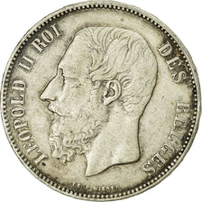 Coin, Belgium, Leopold II, 5 Francs, 5 Frank, 1867, VF(30-35), Silver, KM:24