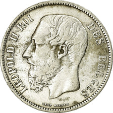 Munten, België, Leopold II, 5 Francs, 5 Frank, 1867, FR, Zilver, KM:24