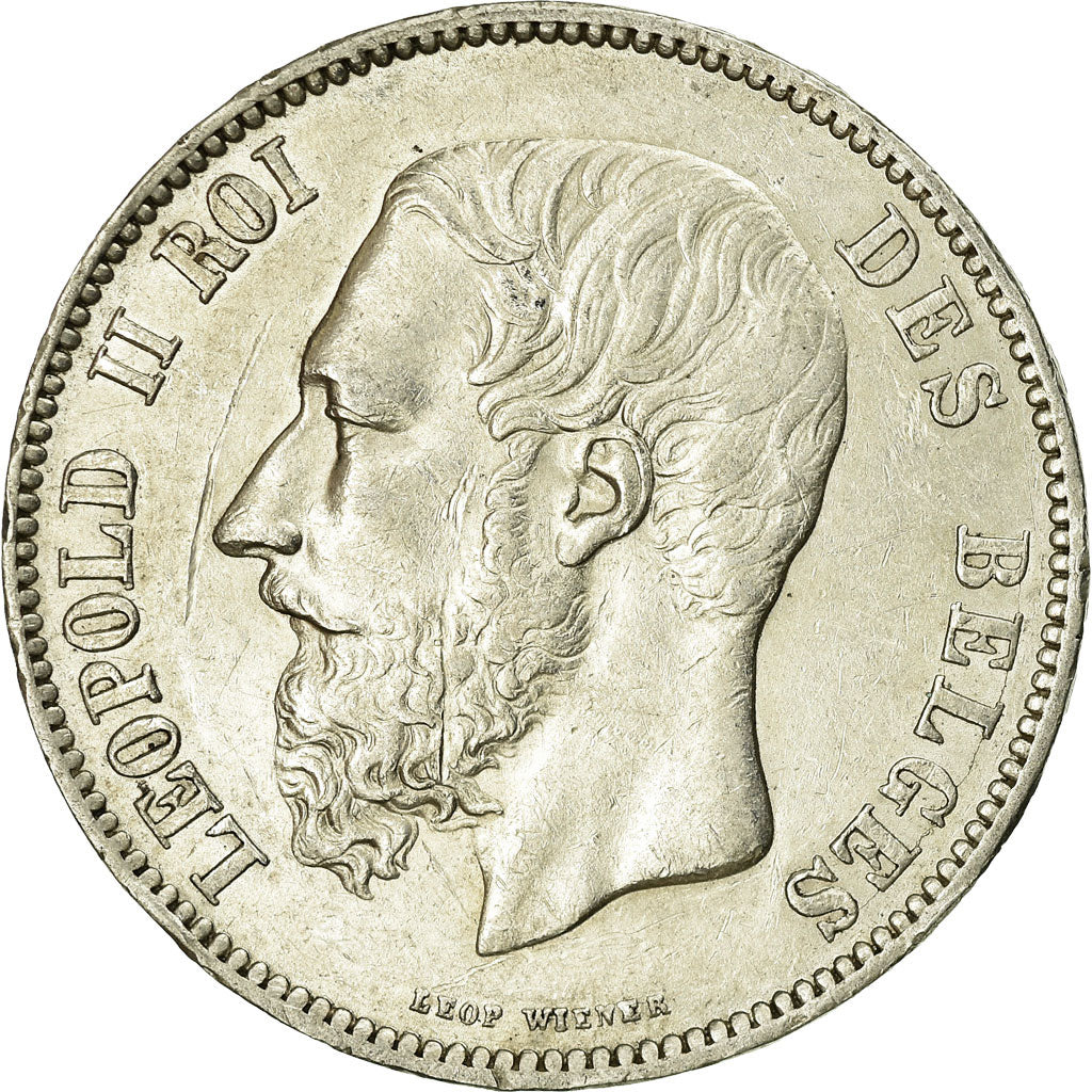 Coin, Belgium, Leopold II, 5 Francs, 5 Frank, 1868, EF(40-45), Silver, KM:24