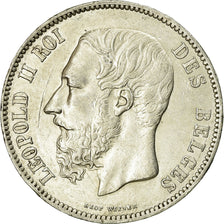Coin, Belgium, Leopold II, 5 Francs, 5 Frank, 1868, EF(40-45), Silver, KM:24