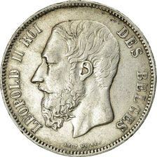 Moeda, Bélgica, Leopold II, 5 Francs, 5 Frank, 1868, EF(40-45), Prata, KM:24