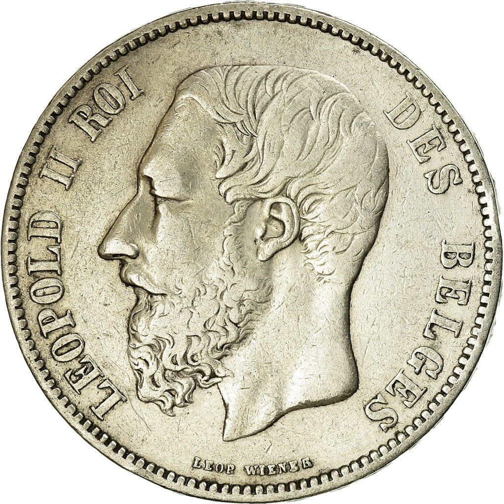 Coin, Belgium, Leopold II, 5 Francs, 5 Frank, 1868, EF(40-45), Silver, KM:24