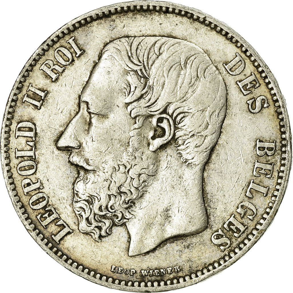 Coin, Belgium, Leopold II, 5 Francs, 5 Frank, 1868, EF(40-45), Silver, KM:24