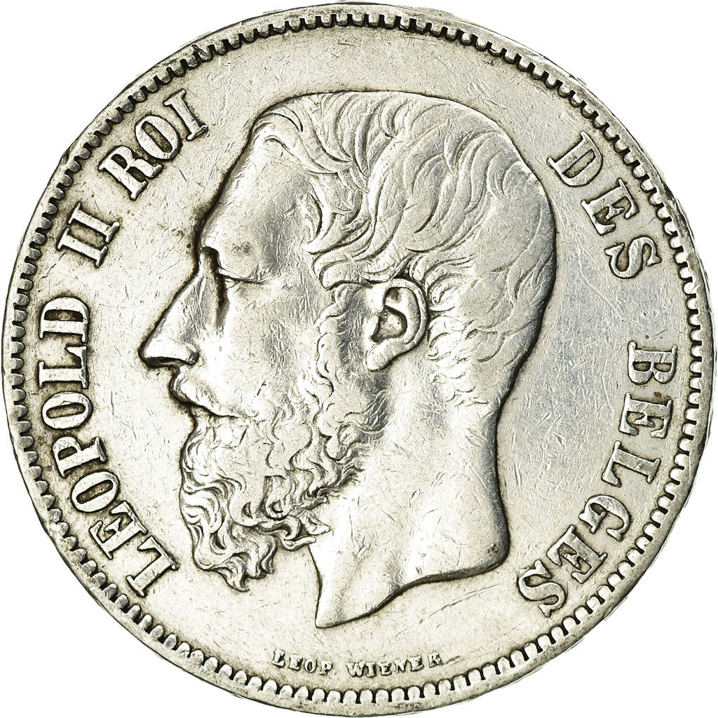 Coin, Belgium, Leopold II, 5 Francs, 5 Frank, 1868, VF(30-35), Silver, KM:24