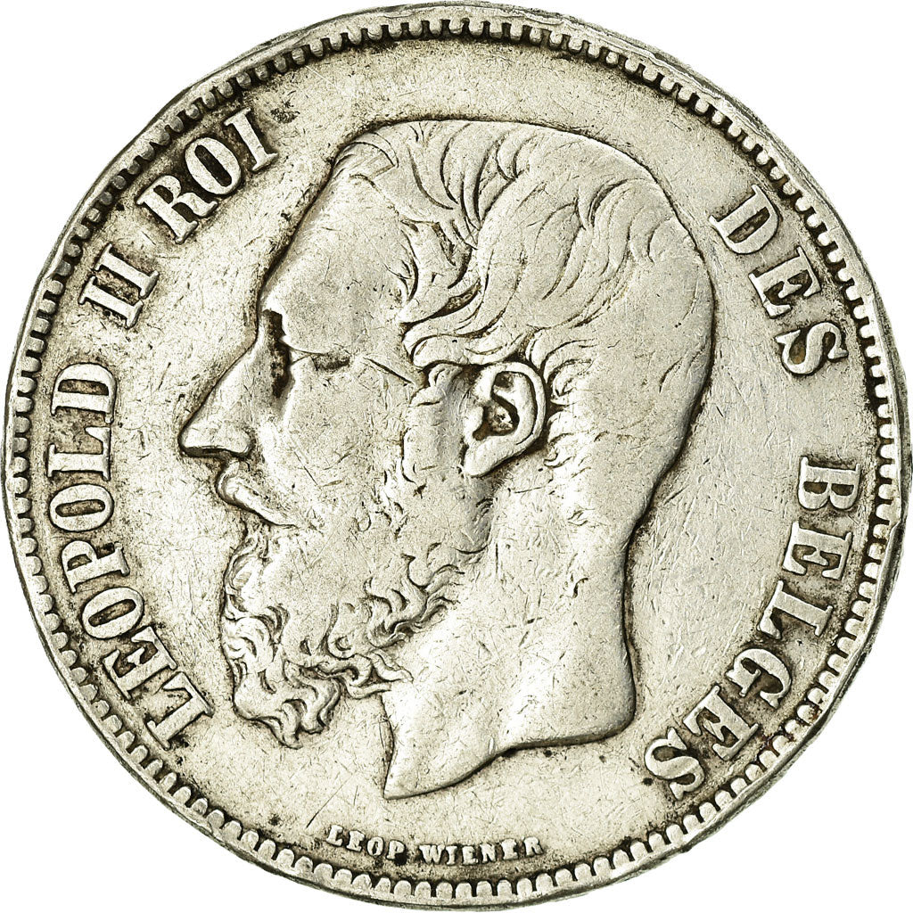 Coin, Belgium, Leopold II, 5 Francs, 5 Frank, 1868, VF(30-35), Silver, KM:24
