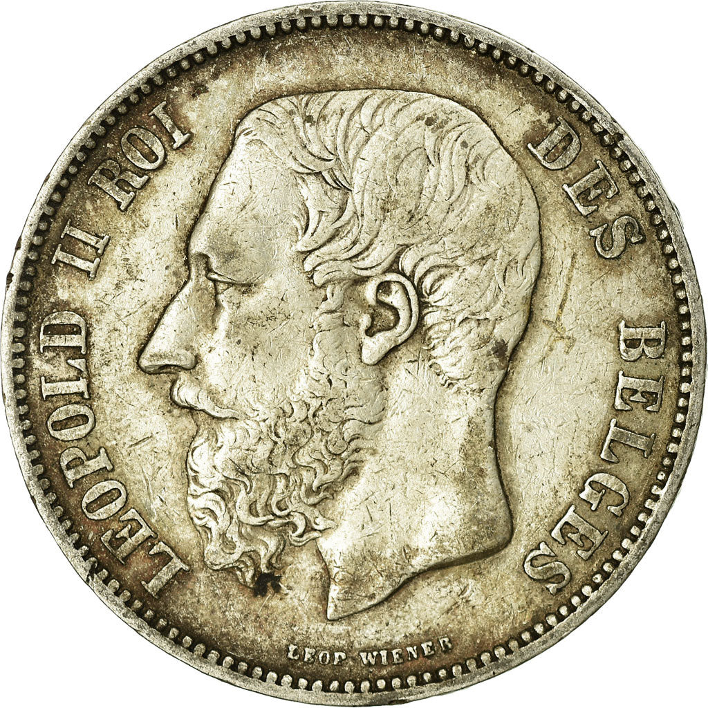Coin, Belgium, Leopold II, 5 Francs, 5 Frank, 1868, VF(20-25), Silver, KM:24