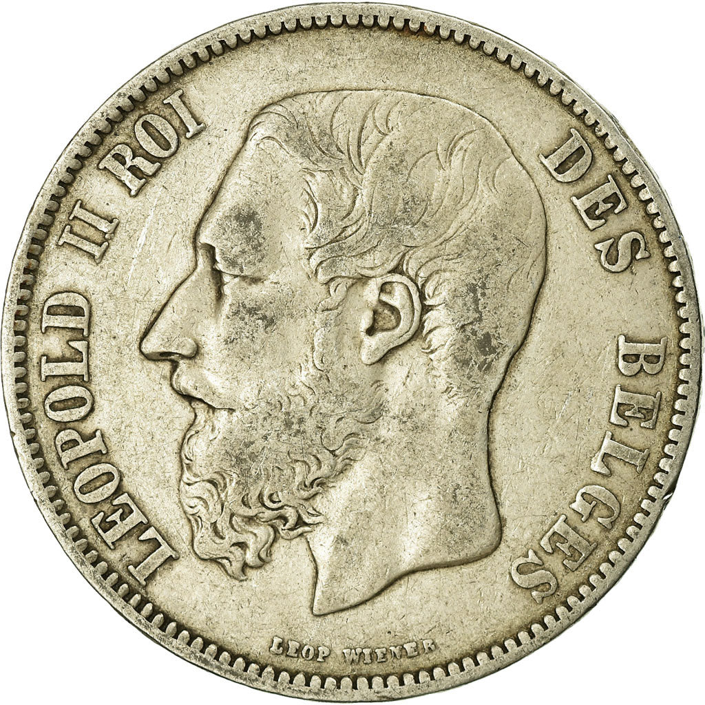 Coin, Belgium, Leopold II, 5 Francs, 5 Frank, 1868, VF(20-25), Silver, KM:24