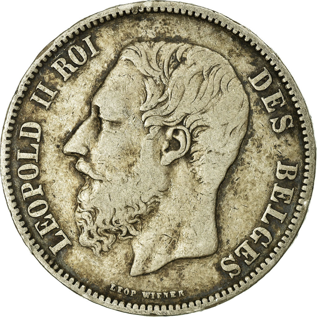 Coin, Belgium, Leopold II, 5 Francs, 5 Frank, 1868, VF(20-25), Silver, KM:24