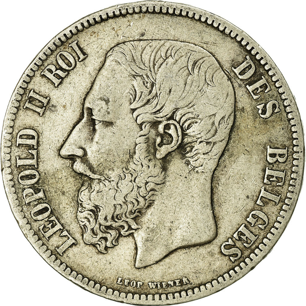 Coin, Belgium, Leopold II, 5 Francs, 5 Frank, 1868, position b, VF(20-25)