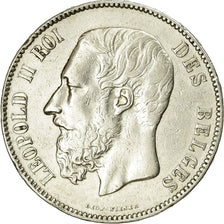 Coin, Belgium, Leopold II, 5 Francs, 5 Frank, 1875, EF(40-45), Silver, KM:24