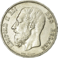 Coin, Belgium, Leopold II, 5 Francs, 5 Frank, 1875, EF(40-45), Silver, KM:24