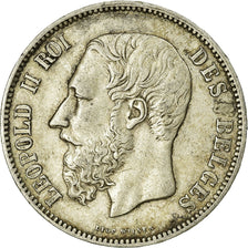Coin, Belgium, Leopold II, 5 Francs, 5 Frank, 1875, EF(40-45), Silver, KM:24