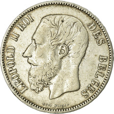 Coin, Belgium, Leopold II, 5 Francs, 5 Frank, 1875, EF(40-45), Silver, KM:24