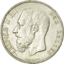 Coin, Belgium, Leopold II, 5 Francs, 5 Frank, 1875, EF(40-45), Silver, KM:24