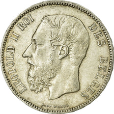 Coin, Belgium, Leopold II, 5 Francs, 5 Frank, 1875, EF(40-45), Silver, KM:24