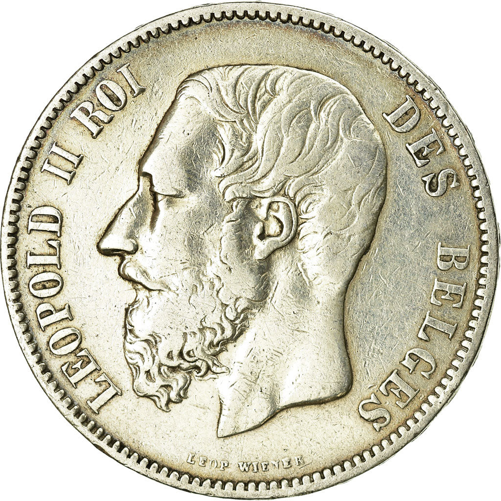 Coin, Belgium, Leopold II, 5 Francs, 5 Frank, 1875, EF(40-45), Silver, KM:24
