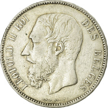 Coin, Belgium, Leopold II, 5 Francs, 5 Frank, 1875, VF(30-35), Silver, KM:24