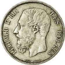 Coin, Belgium, Leopold II, 5 Francs, 5 Frank, 1875, VF(30-35), Silver, KM:24